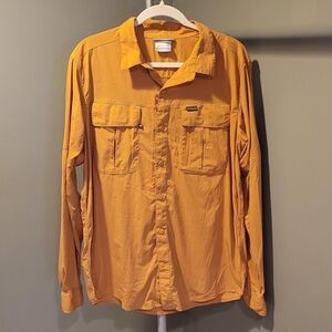 Columbia Men's Yellow Button-Up Shirt